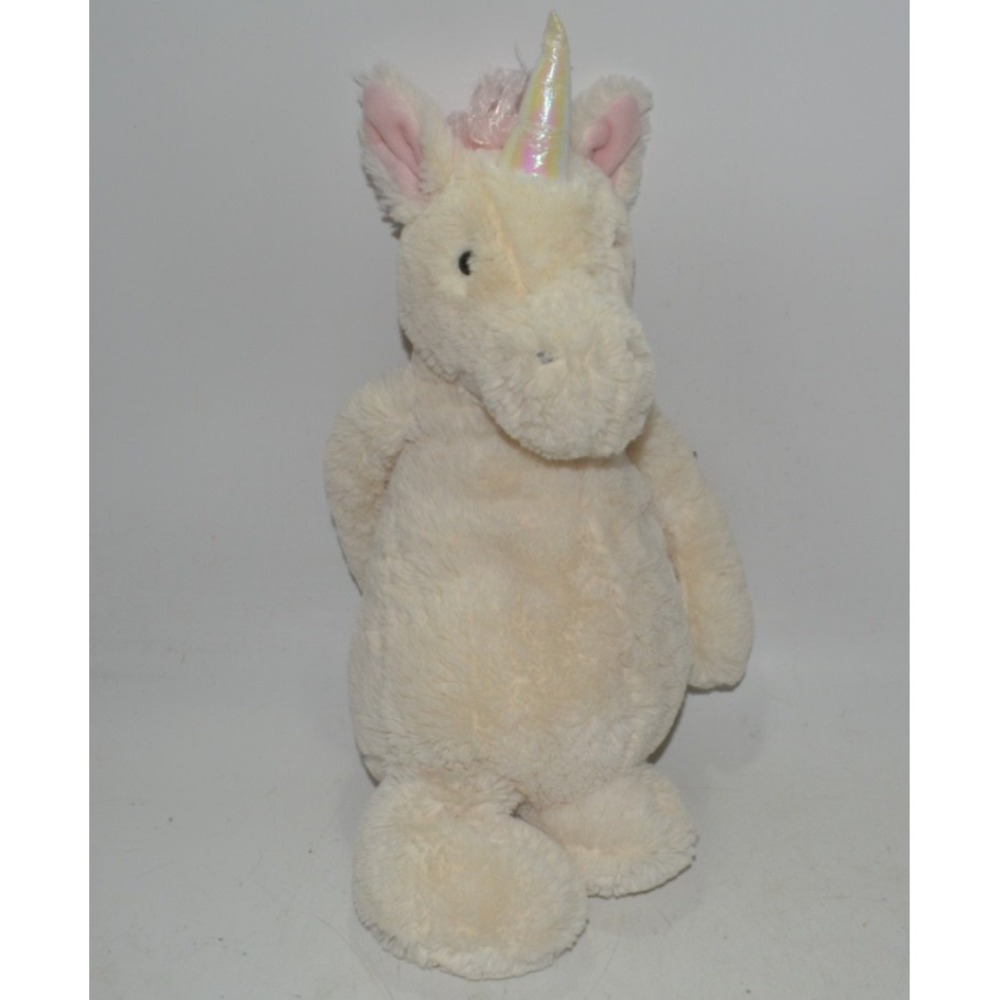 Jellycat Bashful Unicorn Large Plush 15" – Cream Pink – London – Tag Cut – Used